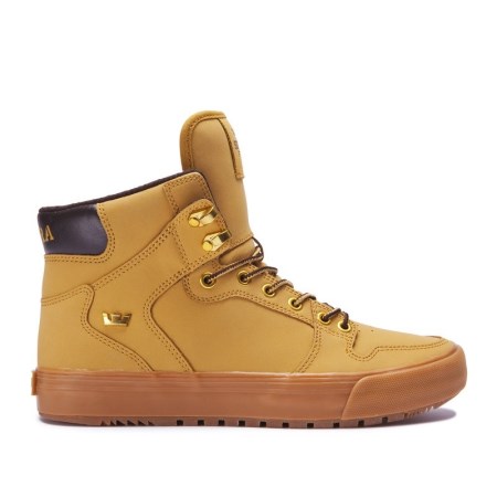 Supra Vaider Cold Weather Mens High Tops Shoes Yellow UK 02ZQD